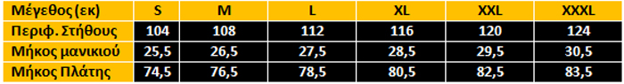 UTL POLO LITE SIZE CHART GR